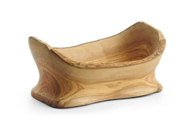 Taça de madeira de oliveira decorativa, 300x190x(H)110mm