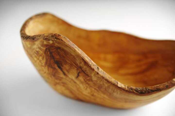 Taça de madeira de oliveira decorativa, 300x190x(H)110mm