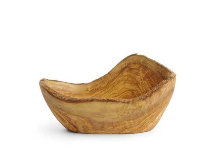 Taça de madeira de oliveira decorativa, 300x190x(H)110mm