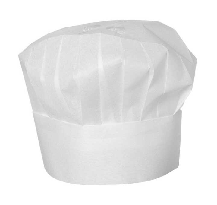 Chapéu de chef – 10 unidades, Branco, 10 pcs. , ø600x(H)230mm