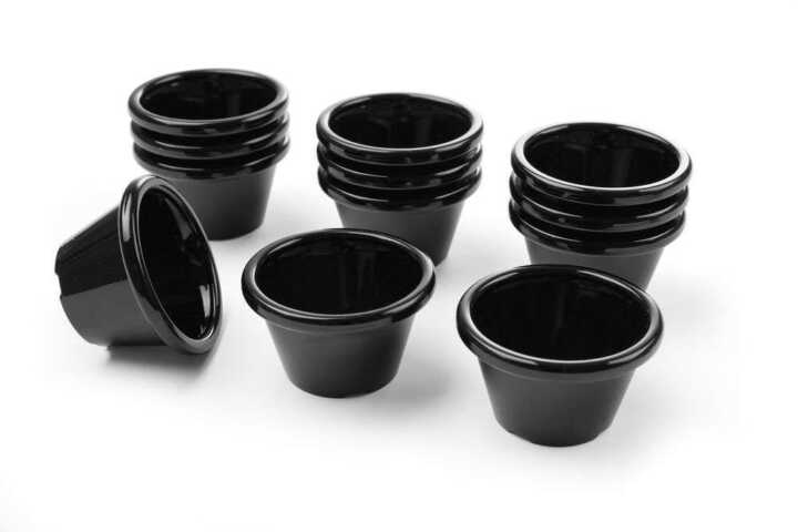 Ramequim/Ramekin - 12 unidades, 0,045L, Preto, 12 pcs. , ø60x(H)35mm