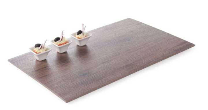 Tábua retangular - design em madeira de carvalho, GN 1/1, 530x325x(H)10mm