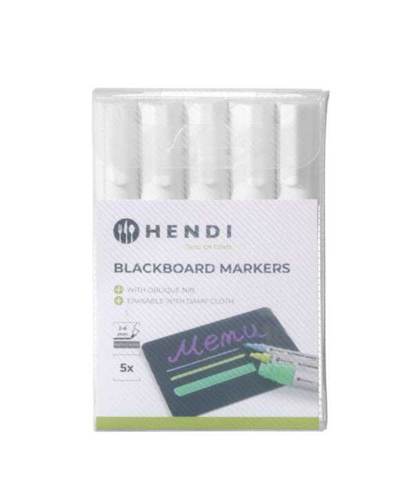 Marcadores para quadro preto 6mm, 5 marcadores brancos