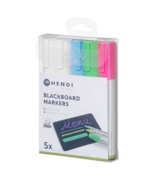 Marcadores para quadro preto 6mm, Marcadores: 1 rosa, 1 verde, 1 azul e 2 brancos