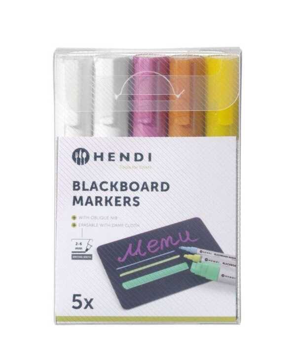 Marcadores para quadro preto 6mm, Marcadores: 2 brancos, 1 rosa, 1 amarelo e 1 de bronze, 5 pcs