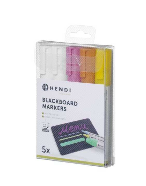 Marcadores para quadro preto 6mm, Marcadores: 2 brancos, 1 rosa, 1 amarelo e 1 de bronze, 5 pcs