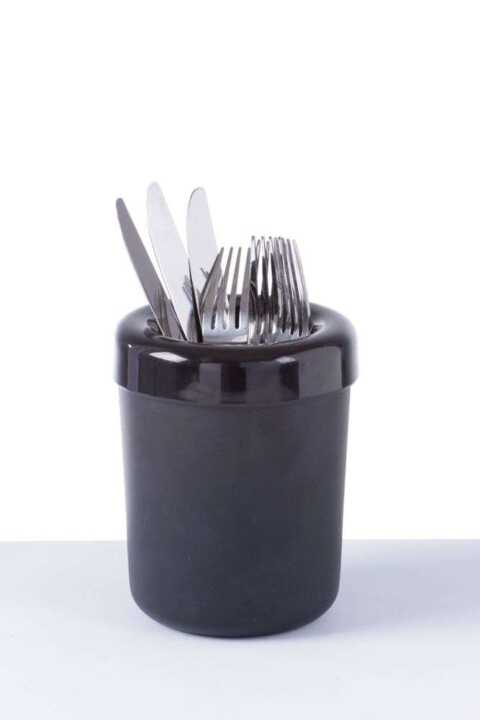 Caixa de lixo ou suporte para talheres de mesa, Preto, ø130x(H)160mm