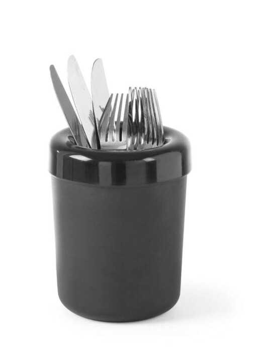 Caixa de lixo ou suporte para talheres de mesa, Preto, ø130x(H)160mm