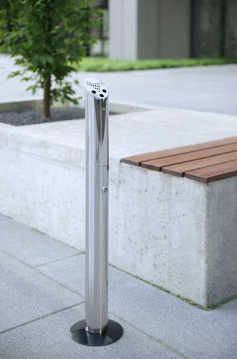 Cinzeiro vertical com poste, ø170x(H)920mm