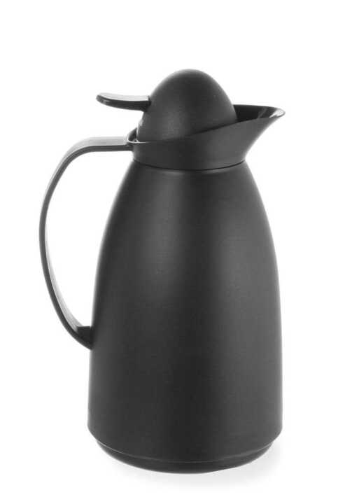 Jarro de vácuo com garrafa de vidro no interior, 1L, Preto, ø140x(H)268mm