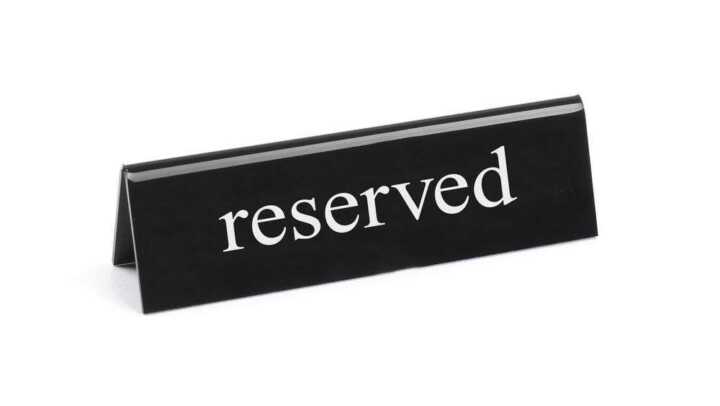 Sinal de mesa reservada, reserved, 130x30x(H)38mm