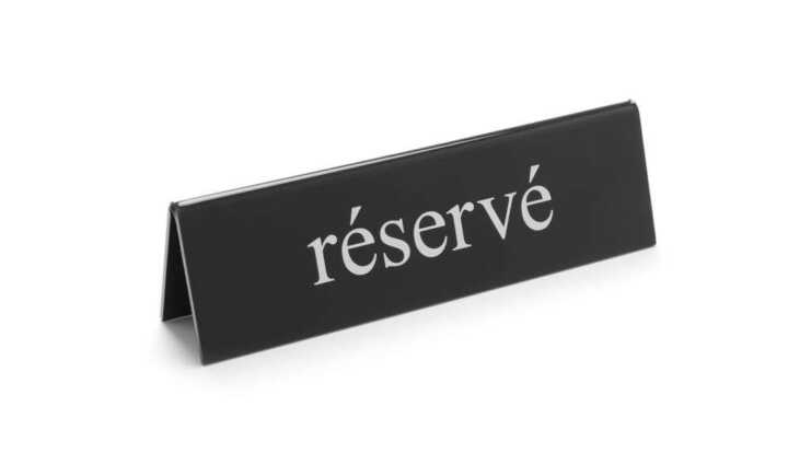Sinal de mesa reservada, 130x30x(H)38mm