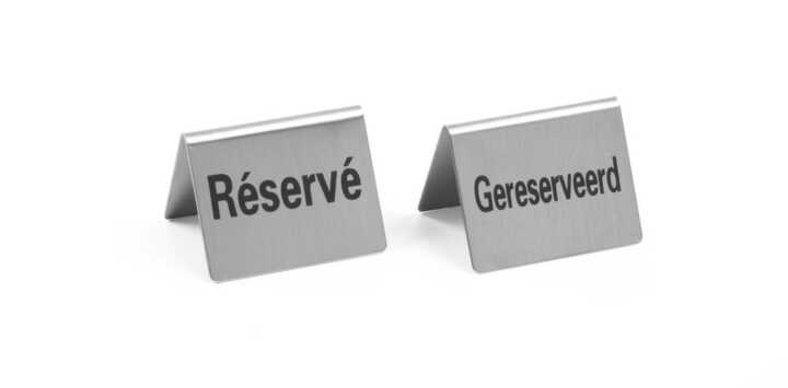 Sinal de mesa Reservada - 4 unidades, 4 pcs., 50x35x(H)40mm