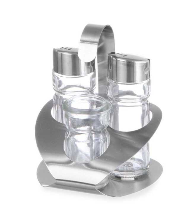 Conjunto para sal, pimenta e palitos, 90x90x(H)115mm