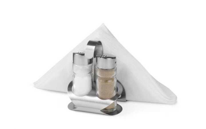 Conjunto para sal, pimenta e guardanapos, 85x75x(H)115mm