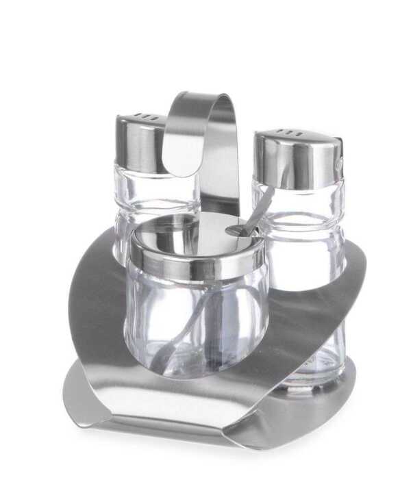 Conjunto para sal, pimenta e molho, 100x95x(H)115mm
