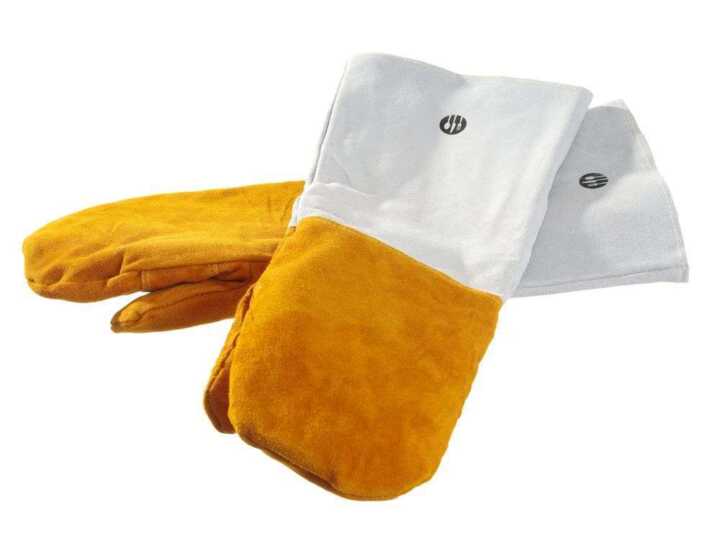 Luvas de churrasco em pele resistentes a altas temperaturas - 2 unidades, 2 pcs. , (L)460mm