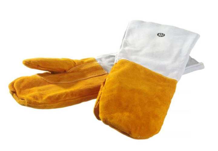 Luvas de churrasco em pele resistentes a altas temperaturas - 2 unidades, 2 pcs. , (L)460mm
