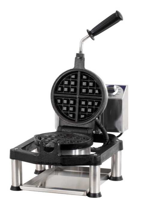 Máquina de waffles de abertura a 180° Redonda