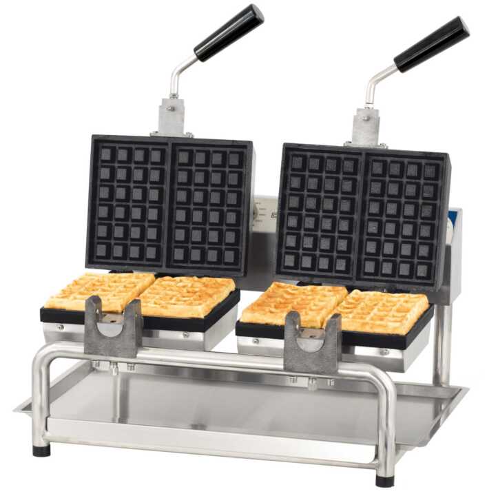 Máquina de waffles dupla com abertura a 180°