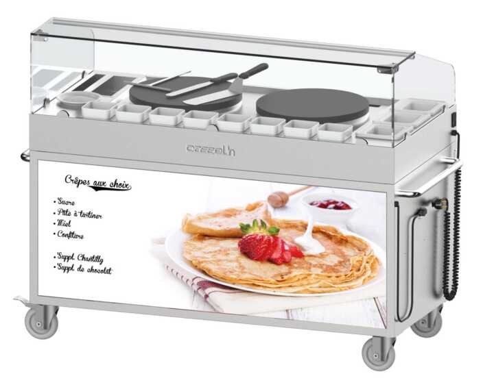Carrinho para máquinas de crepes duplas 40 encastradas