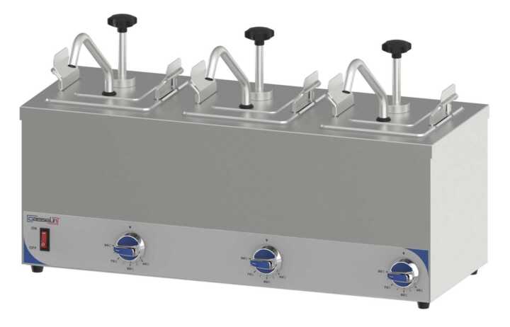 Dispensador de molho aquecido triplo