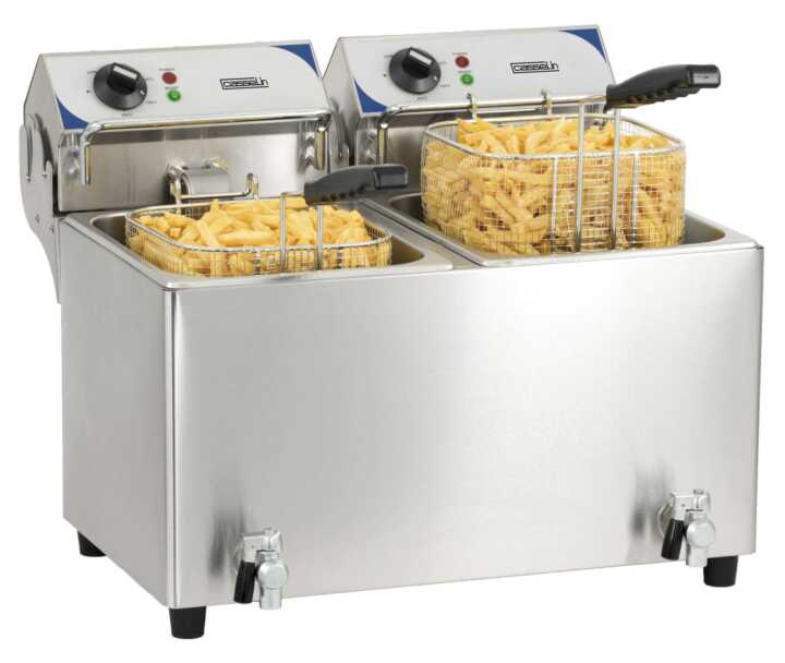Fritadeira elétrica com válvula de drenagem 2 x 7 litros