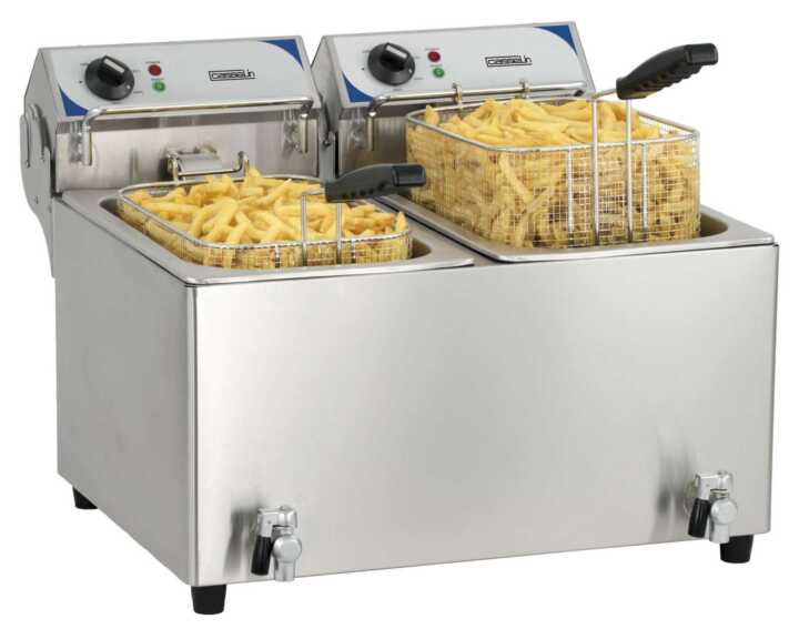 Fritadeira elétrica com válvula de drenagem 2 x 10 litros