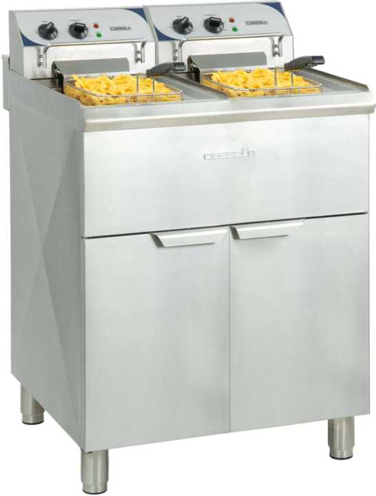 Fritadeira elétrica de piso 2 x 10 litros elevado rendimento
