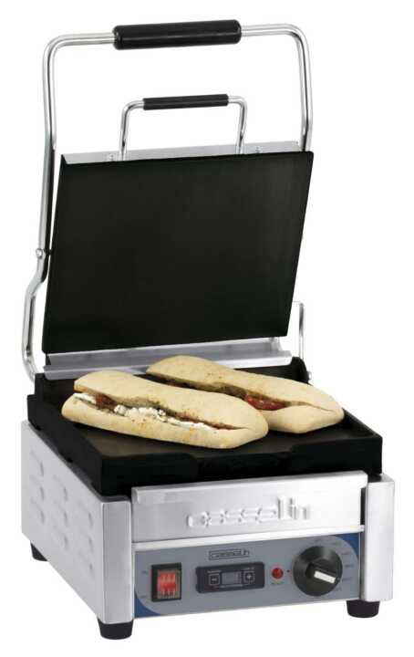 Grelhador Panini Pequeno Premium placas Lisa-Lisa com temporizador