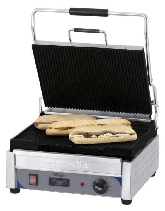 Grelhador Panini Grande Premium placas Estriada-Estriada com temporizador