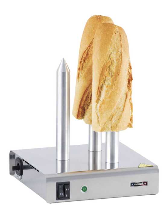 Aquecedor de pão com 3 espetos