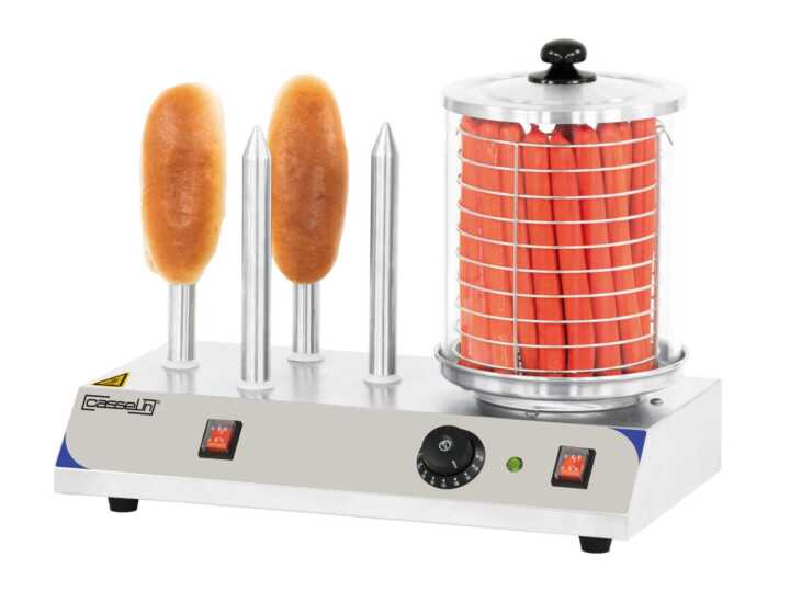 Máquina de cachorro-quente elétrica com 4 espetos
