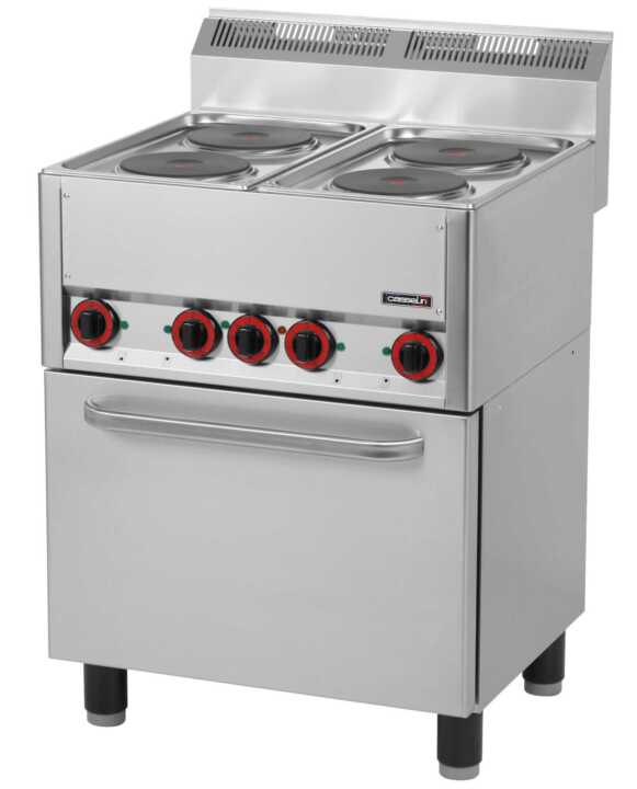 Fogão elétrico 4 bocas com forno elétrico ventilado GN 1/1 66