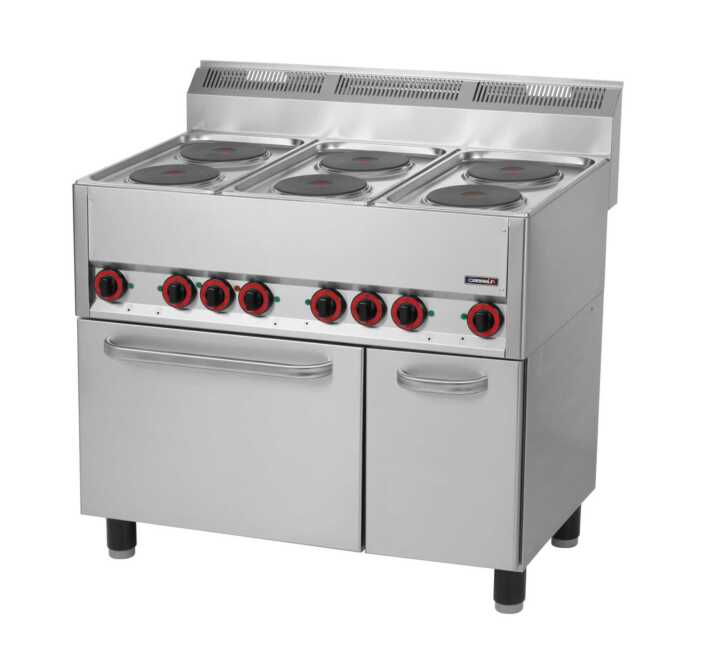 Fogão elétrico 6 bocas com forno elétrico ventilado GN 1/1 99