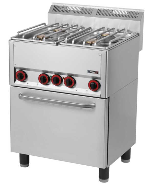 Fogão a gás 4 bocas com forno elétrico ventilado GN 1/1 66