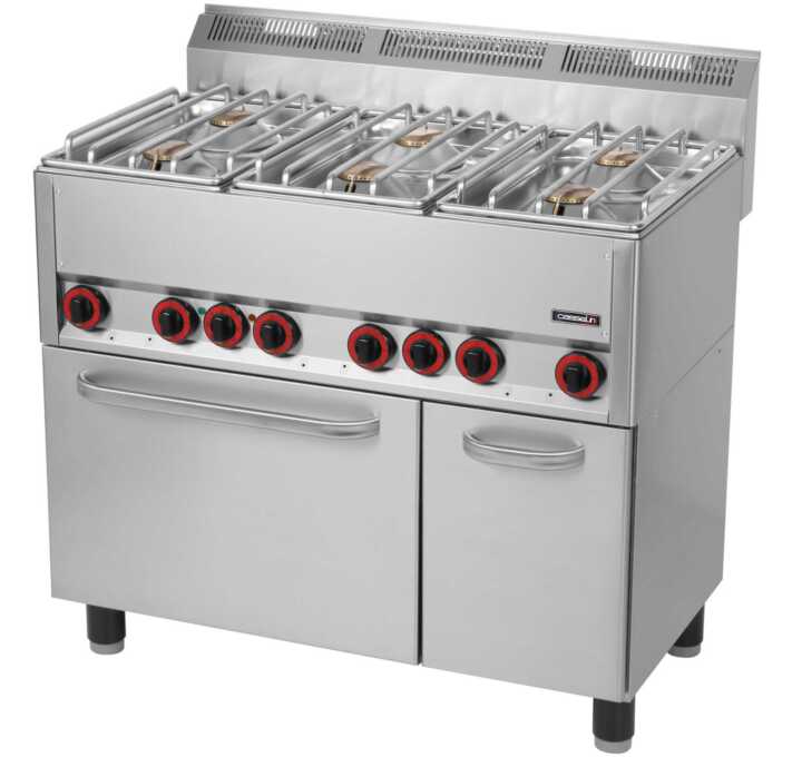 Fogão a gás 6 bocas com forno elétrico ventilado GN 1/1 99