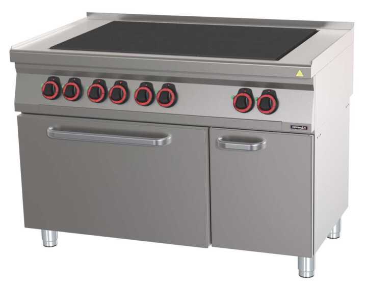 Fogão elétrico 6 placas com forno elétrico estático GN 2/1 120
