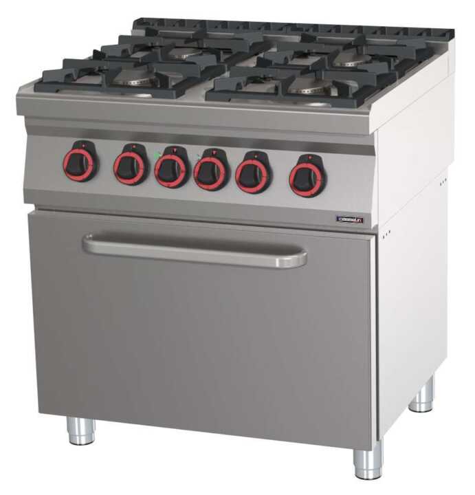 Fogão a gás 4 bocas com forno elétrico estático GN 2/1 80
