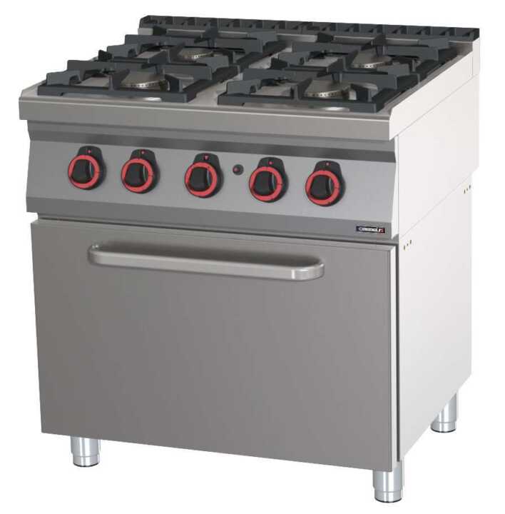 Fogão a gás 4 bocas com forno a gás GN 2/1 80