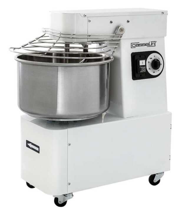 Amassadora de gancho espiral com cabeça e cuba fixas 25 kg
