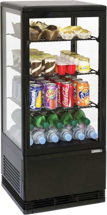 Mini vitrina refrigerada positiva 78 L Preta
