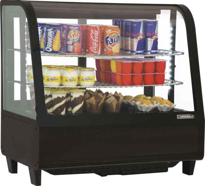 Vitrina refrigerada de bancada 100 L Preta