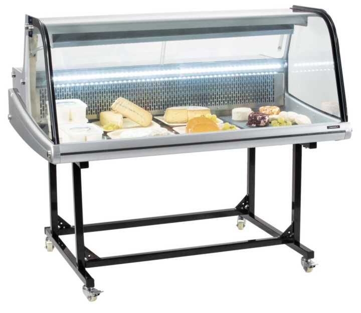Vitrina refrigerada de mercado 256 L sobre carrinho