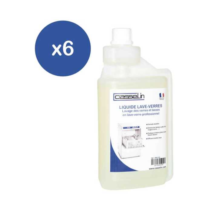 Lote de 6 Detergente para máquina de lavar copos 1 L