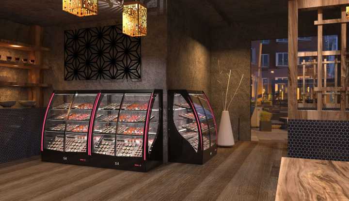 Vitrine refrigerada curvada PAK - CCA