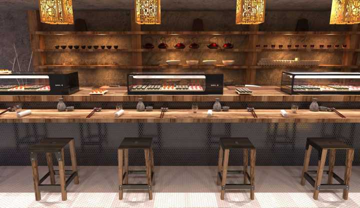 Vitrine refrigerada para sushi VTLG6S