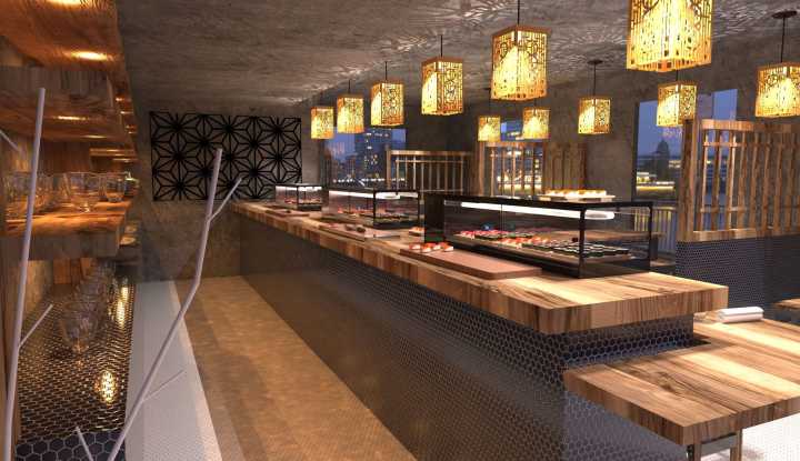 Vitrine refrigerada para sushi VTLG6S
