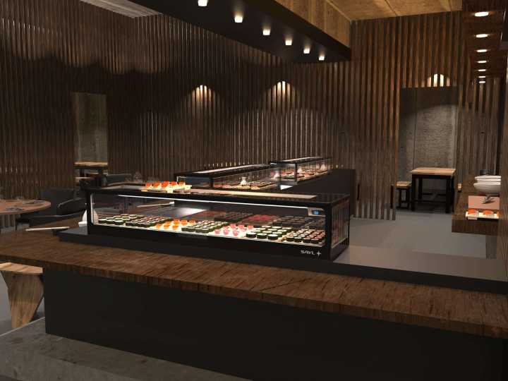 Vitrine refrigerada para sushi VTLG6S
