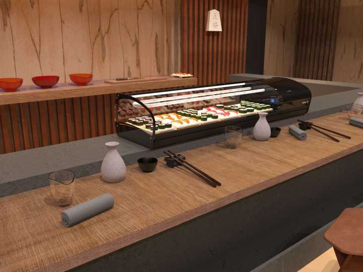 Vitrine refrigerada para sushi SK8S